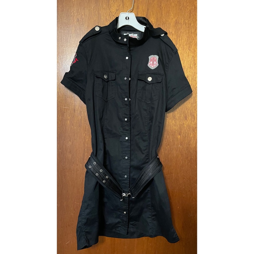 Vintage Pepe Jeans London Dress Black Cross Punk Goth Emo Alternative Style